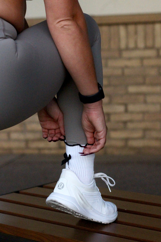 Black Bow Grip Socks
