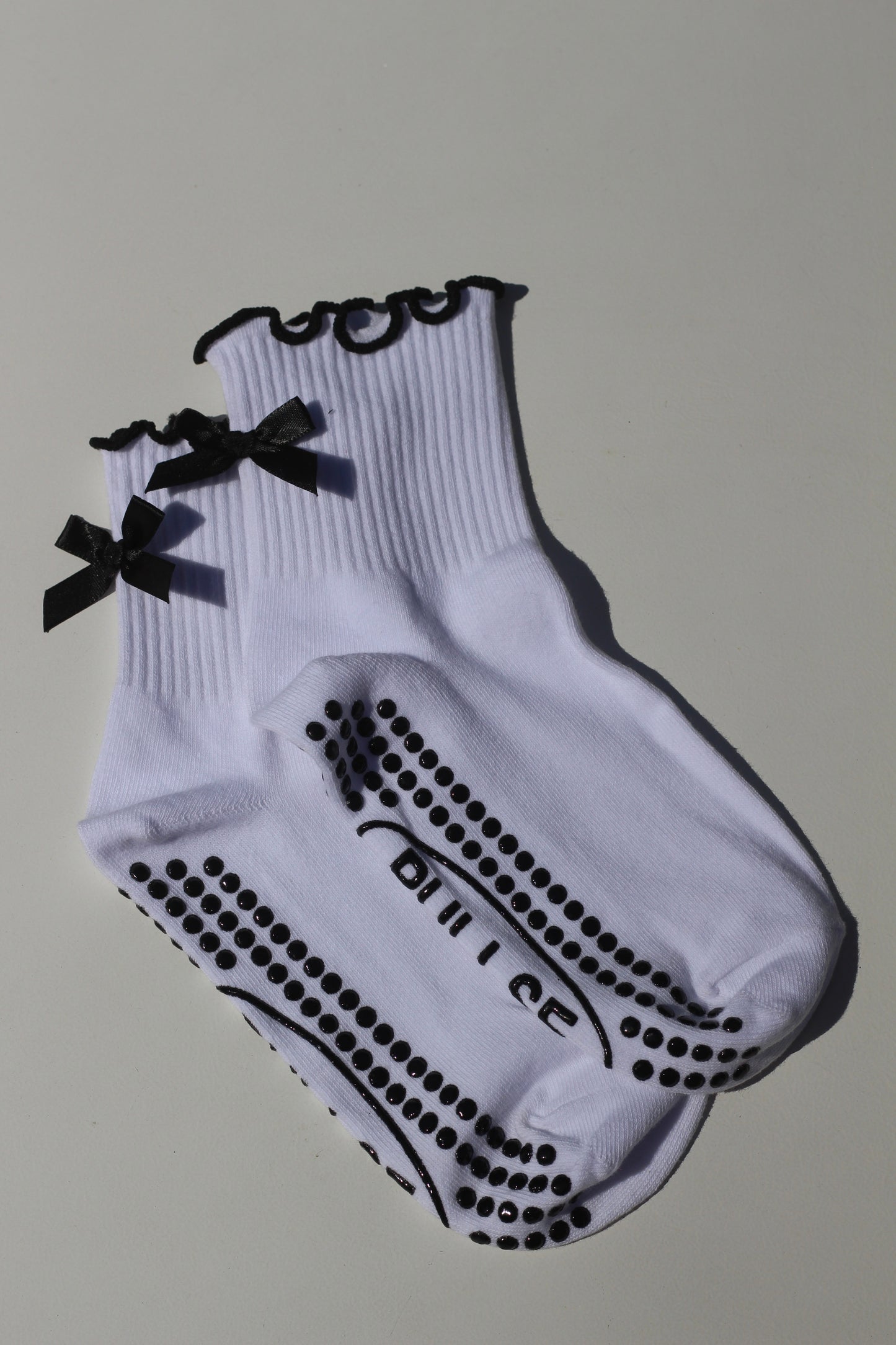 Black Bow Grip Socks